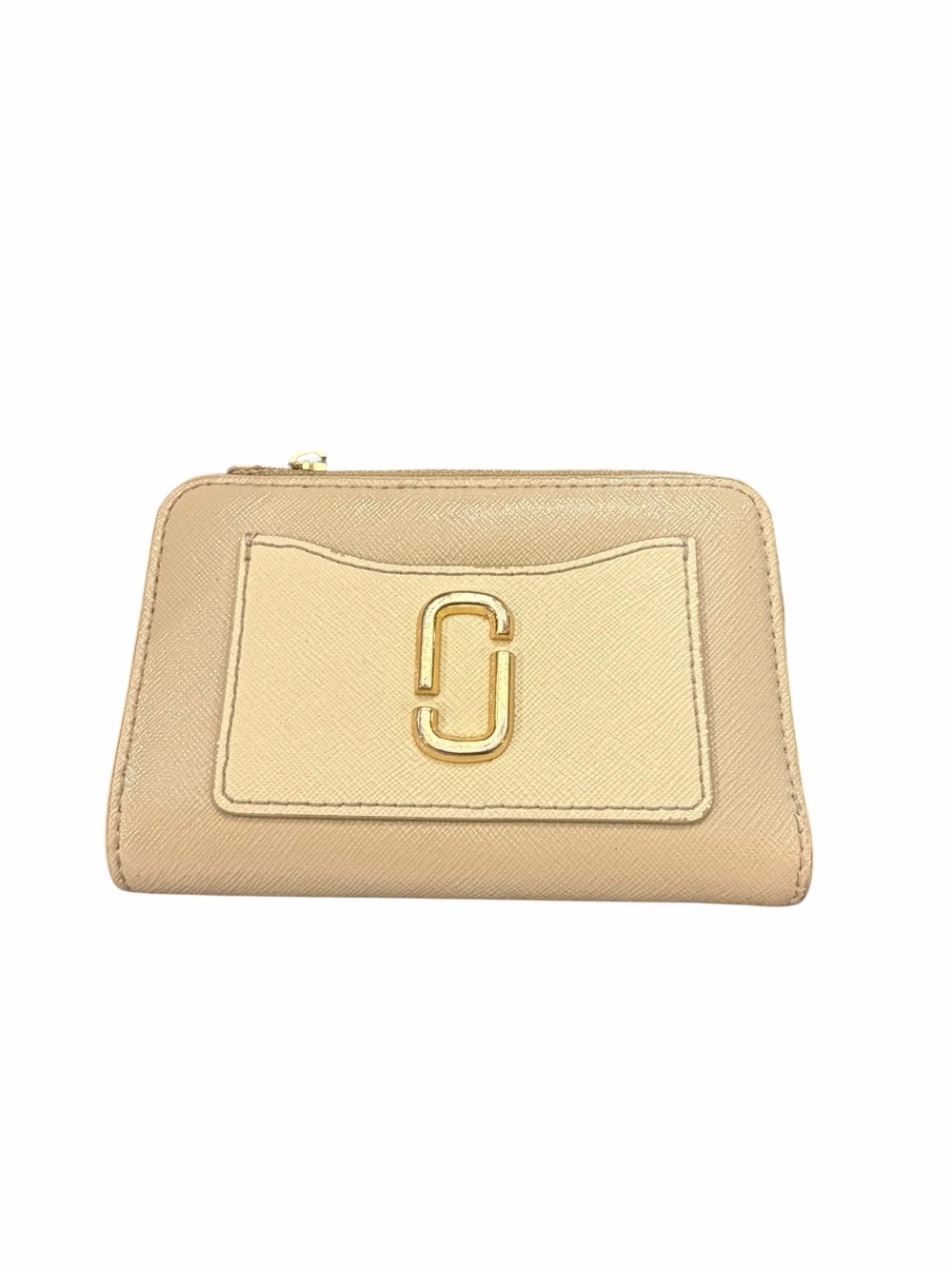 Marc Jacobs Bifold Wallet Snapshot Small Ivory Color Leather Distressed Tassel